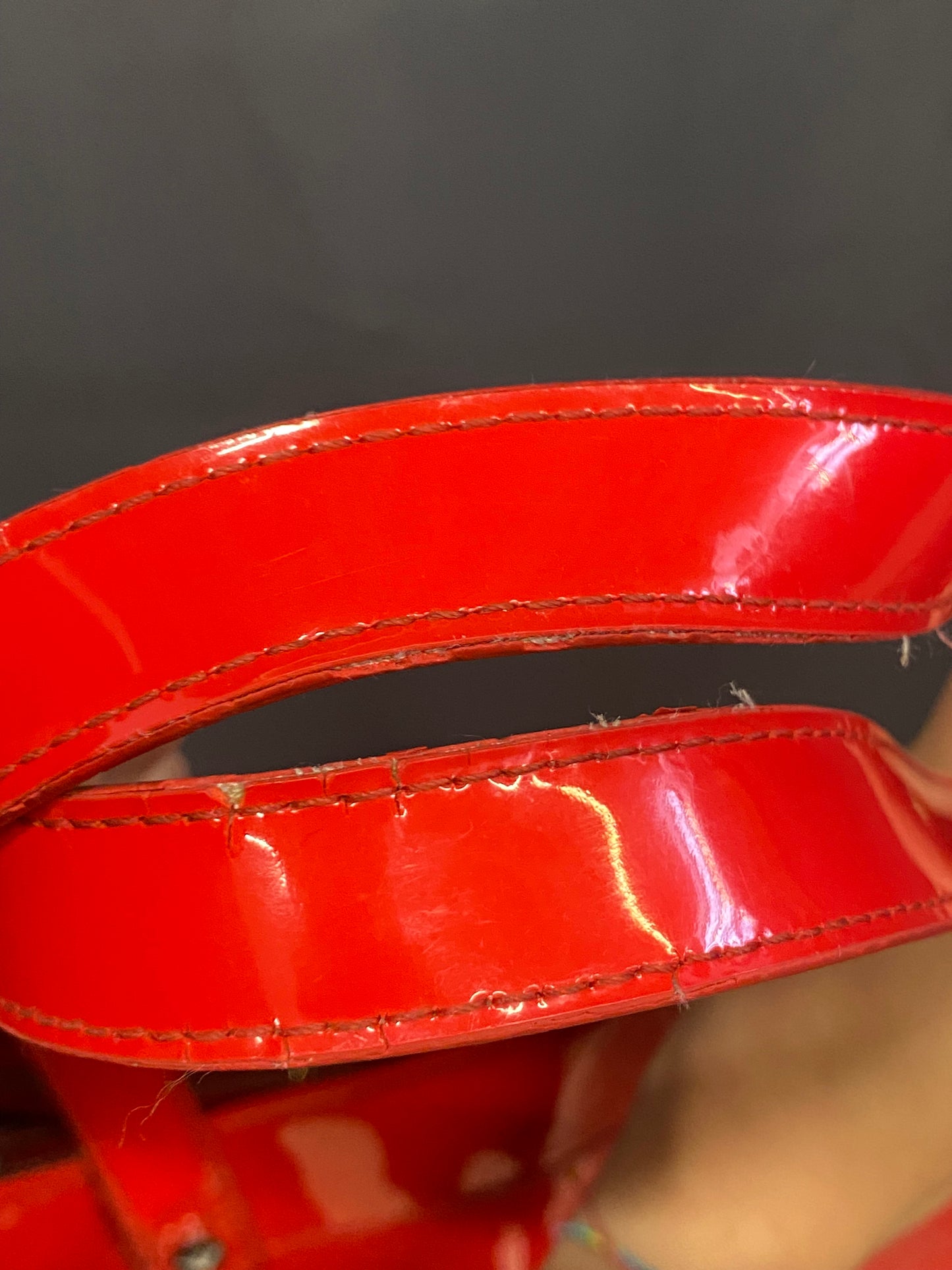 Borsa a mano rossa laccata Armani