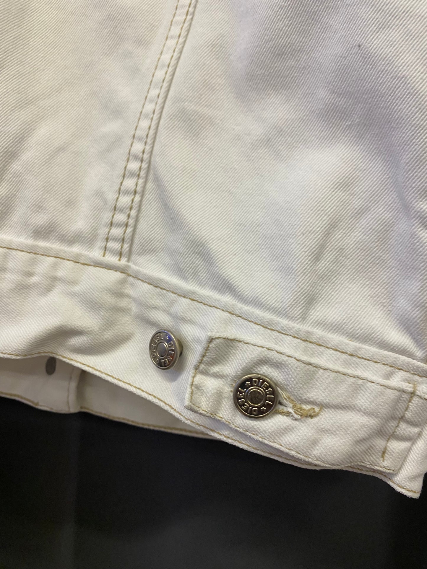 Giacca in denim vintage Diesel bianca (M)