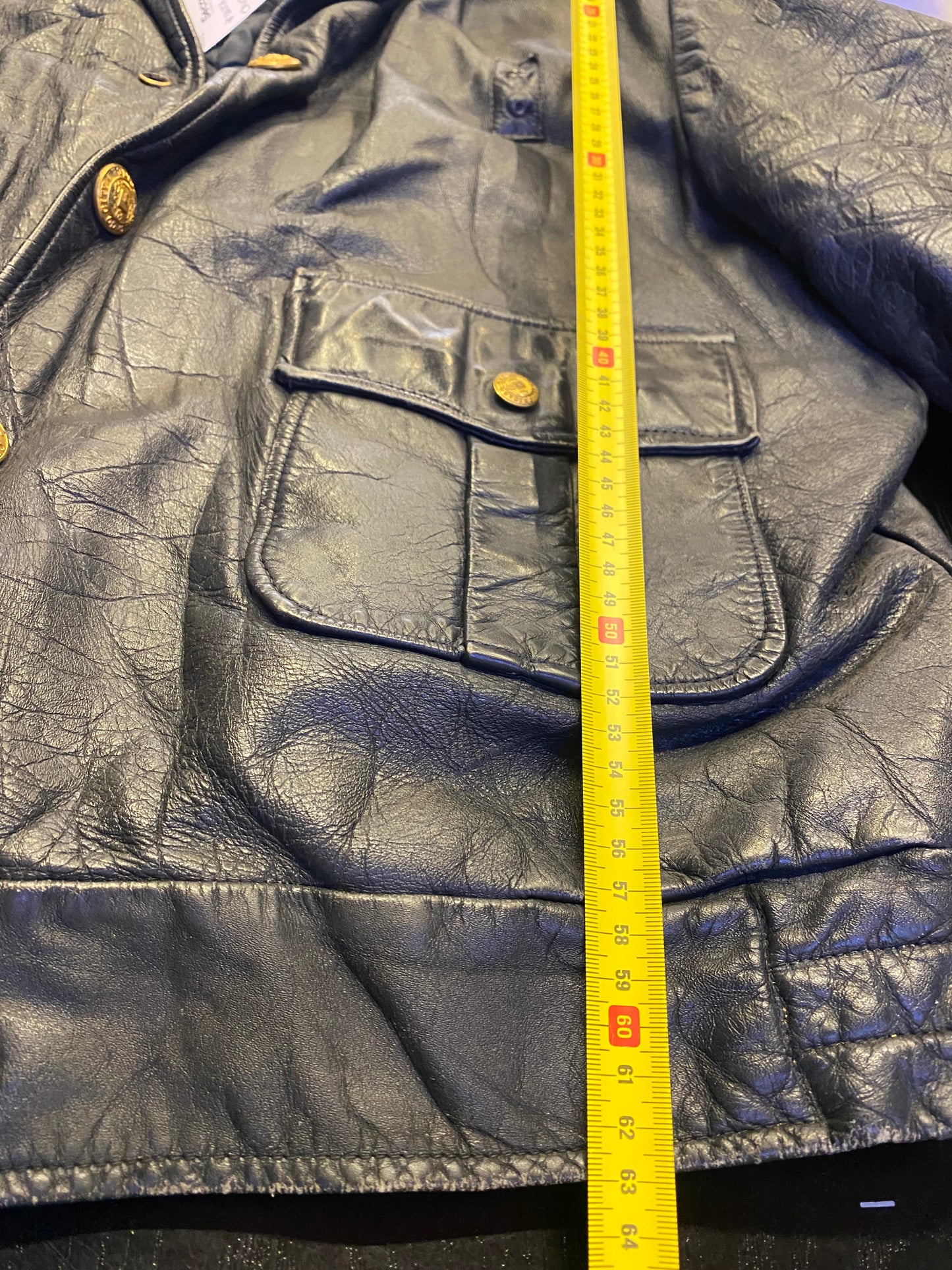 Giacca in pelle vintage Chicago Police anni 60 (S)