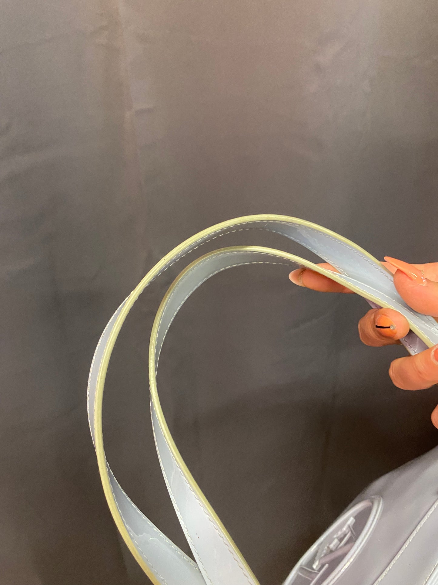Borsa a mano Armani azzurra laccata