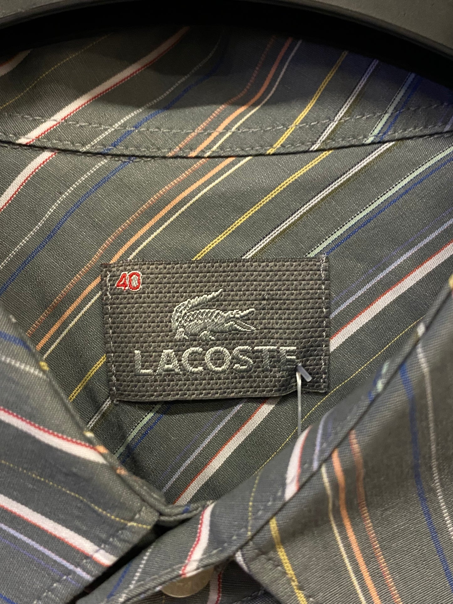 Camicia crop Lacoste white crocodile Custom R3BORN (XL)