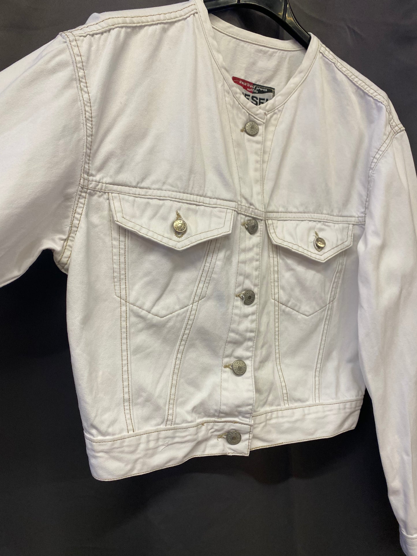 Giacca in denim vintage Diesel bianca (M)