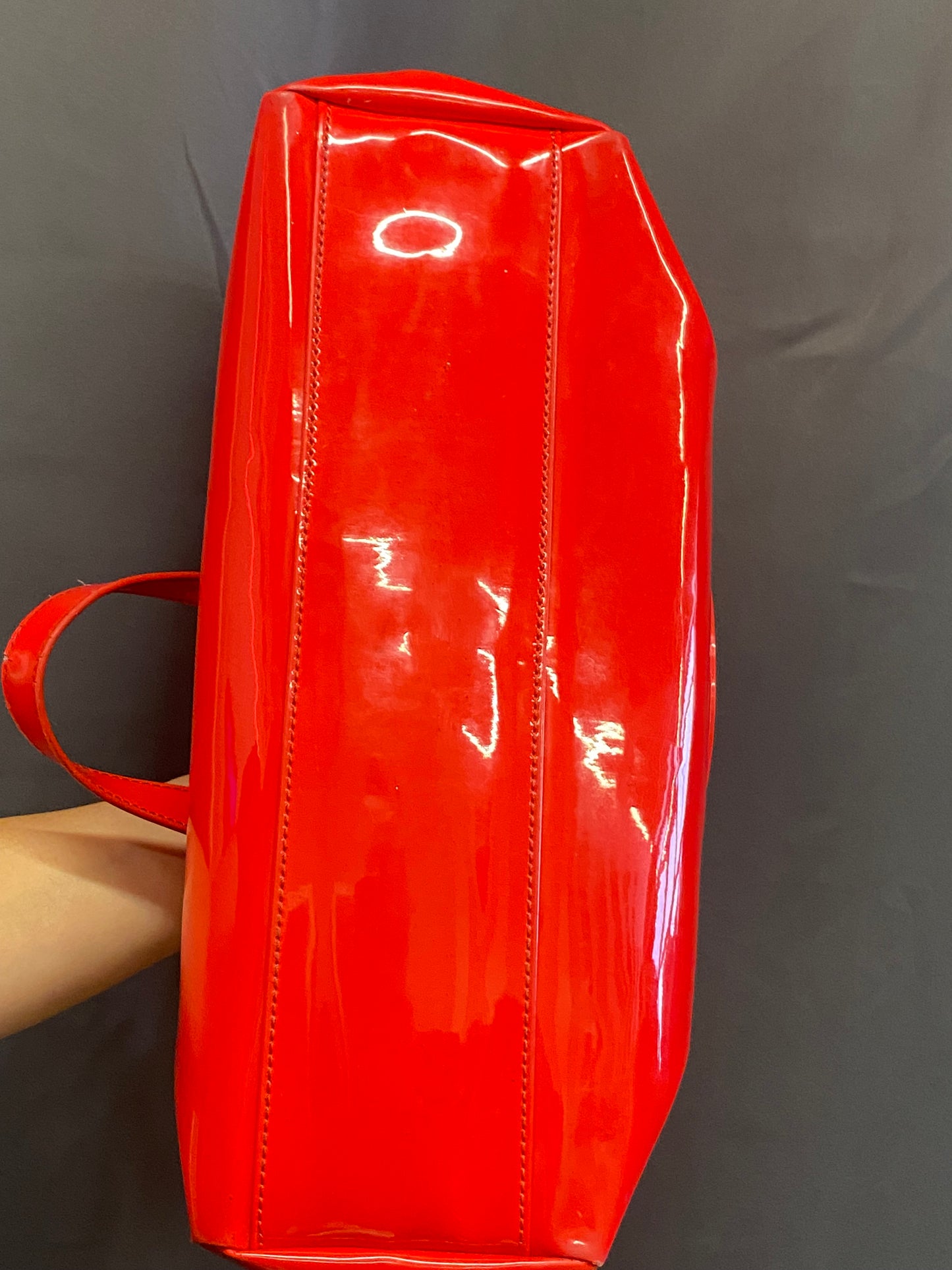 Borsa a mano rossa laccata Armani