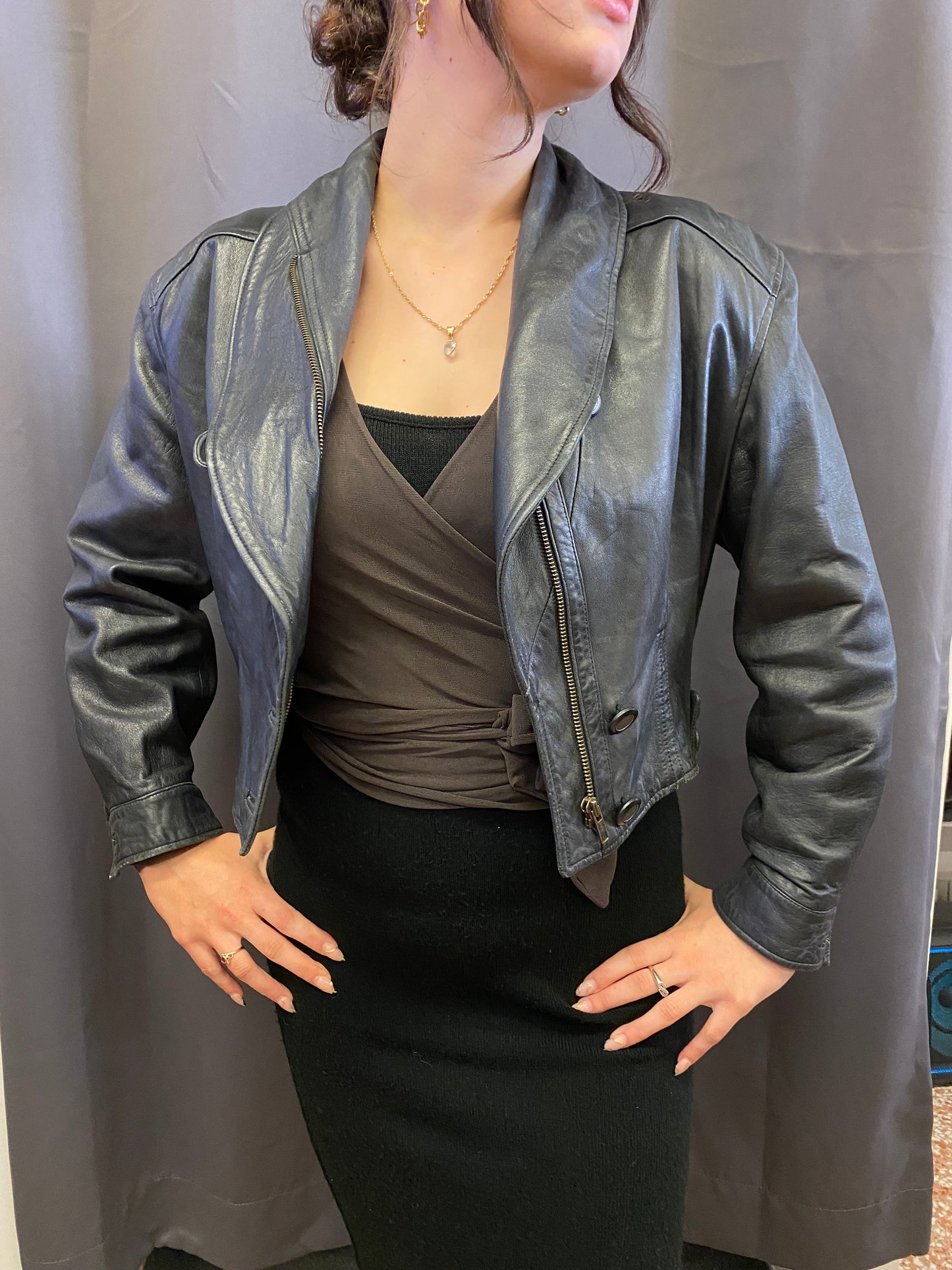 Giacca in pelle vintage (M)
