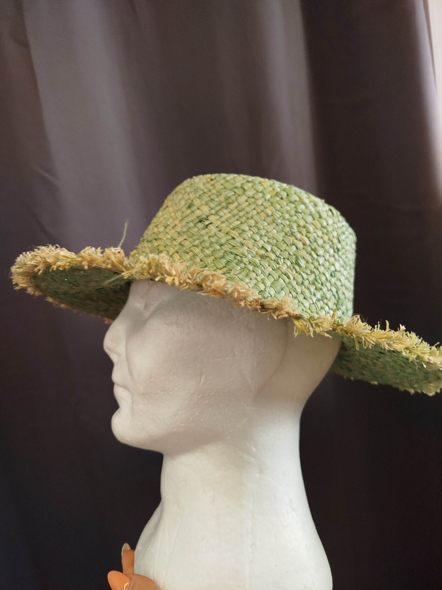 Green straw hat