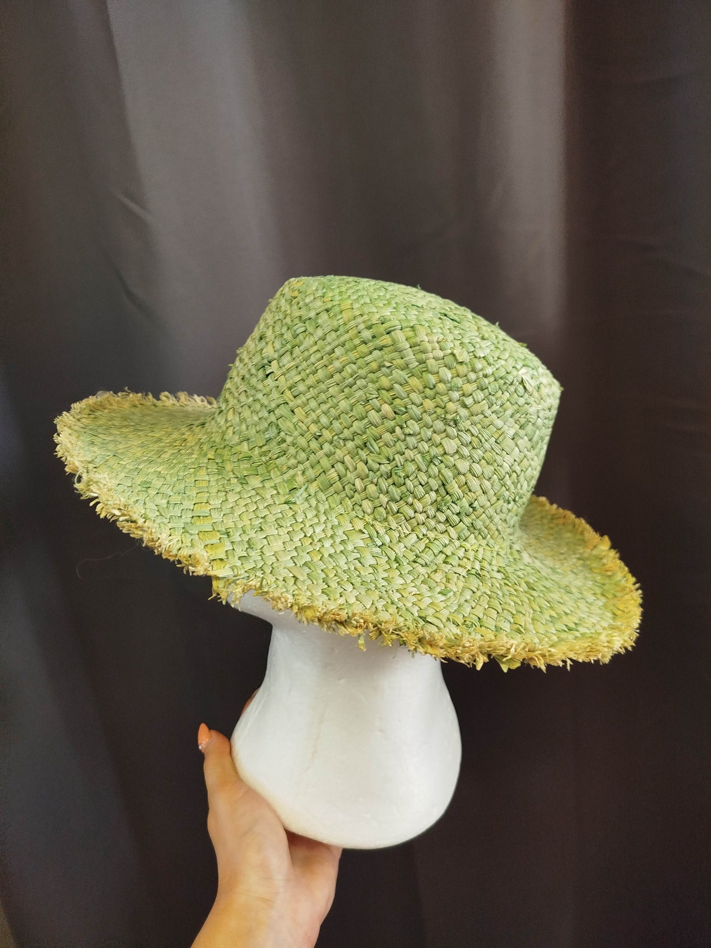 Green straw hat