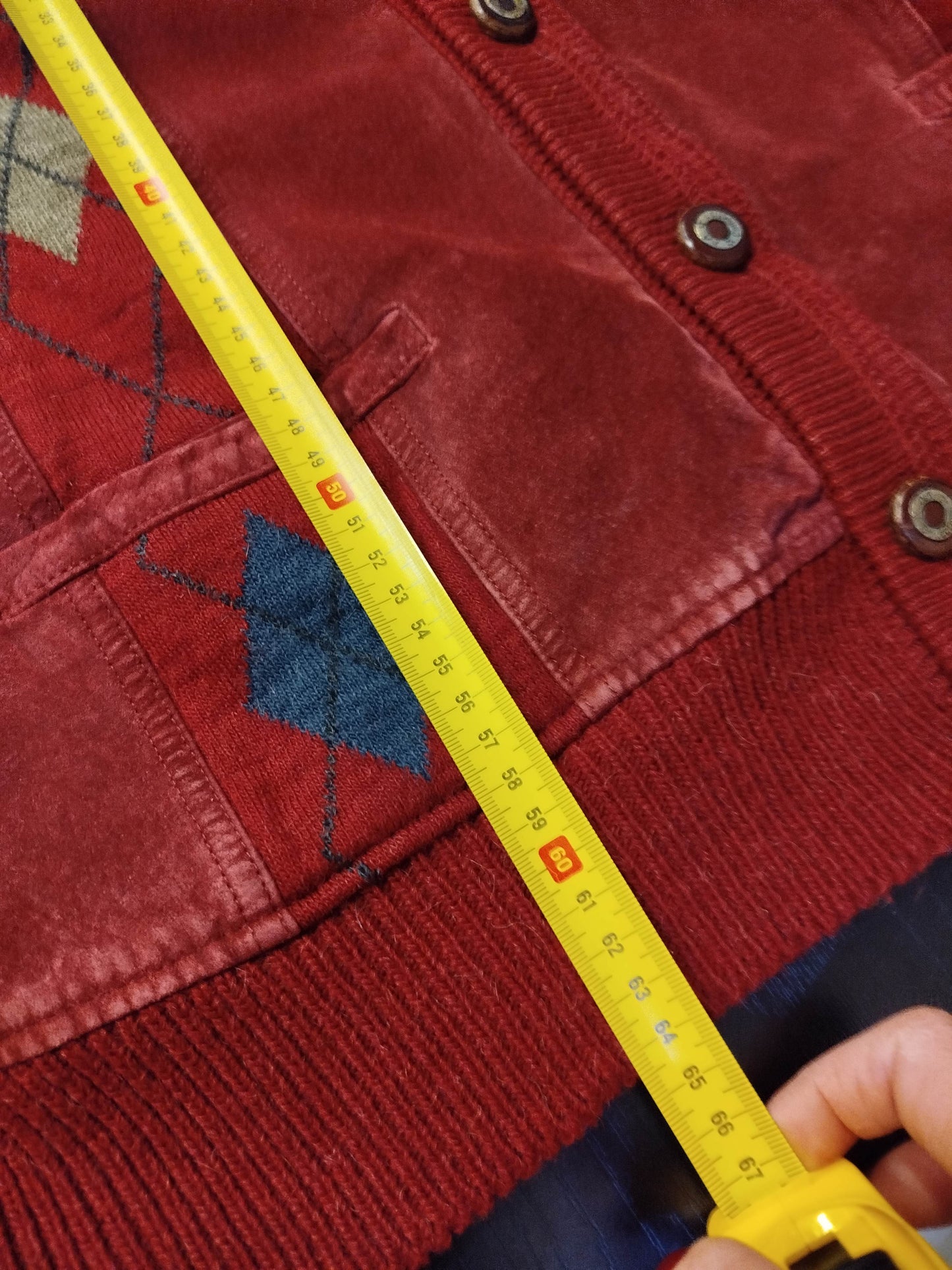 Cardigan Malagrida vintage con dettagli in pelle (L uomo)