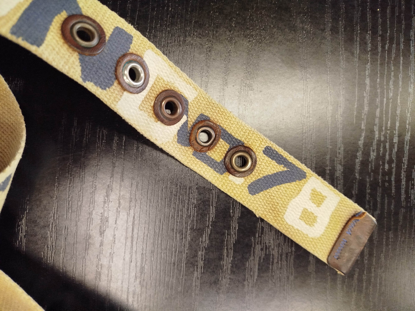 Diesel Y2K Belt – Khaki and Brown Canvas, 90 cm, Vintage Logo Buckle