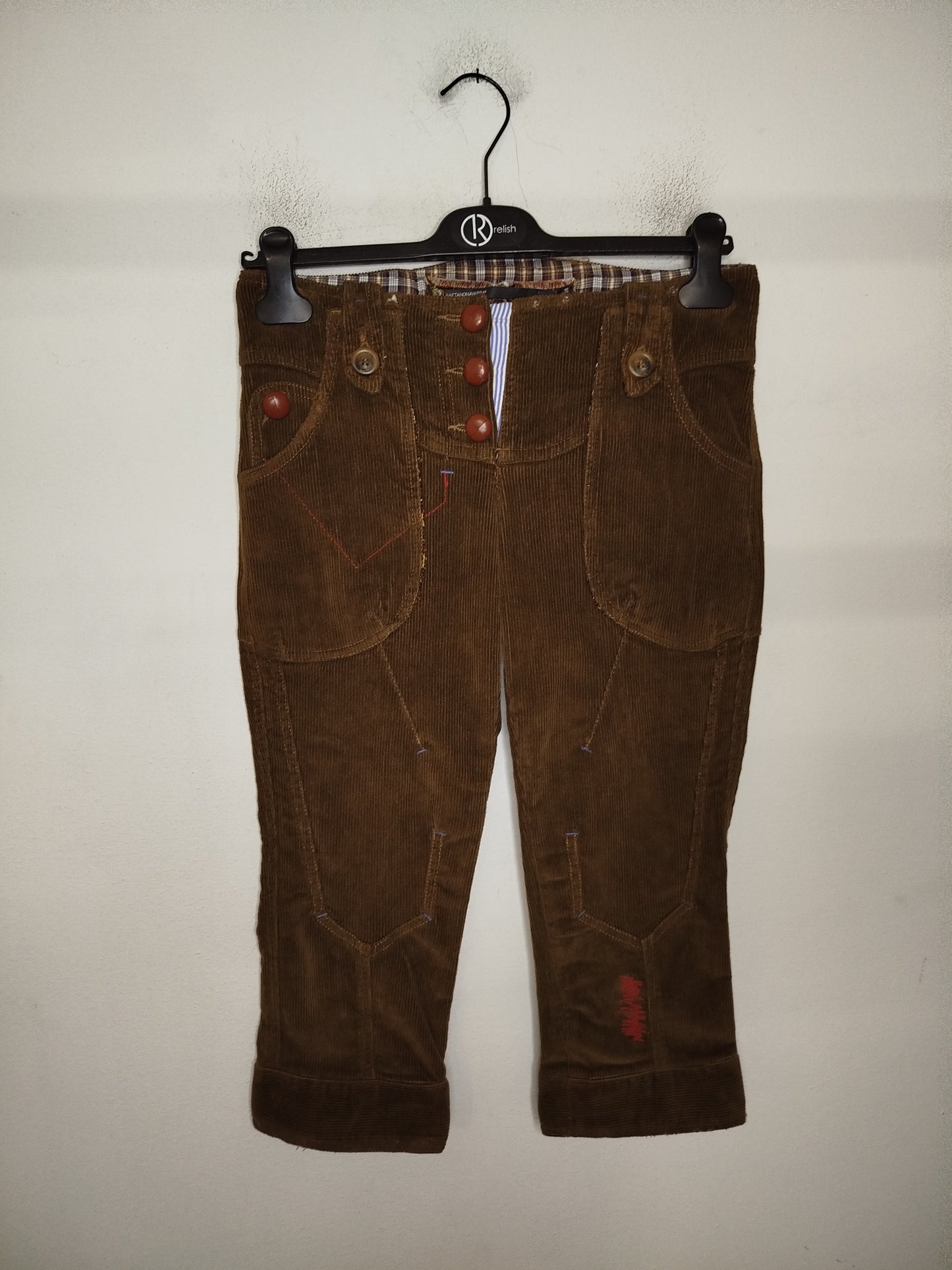 Gaetano Navarra velvet capri trousers, aged model (xs)