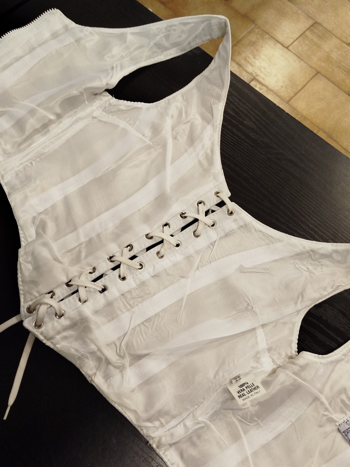 Top  Via Roma vintage in vera pelle ( xs)