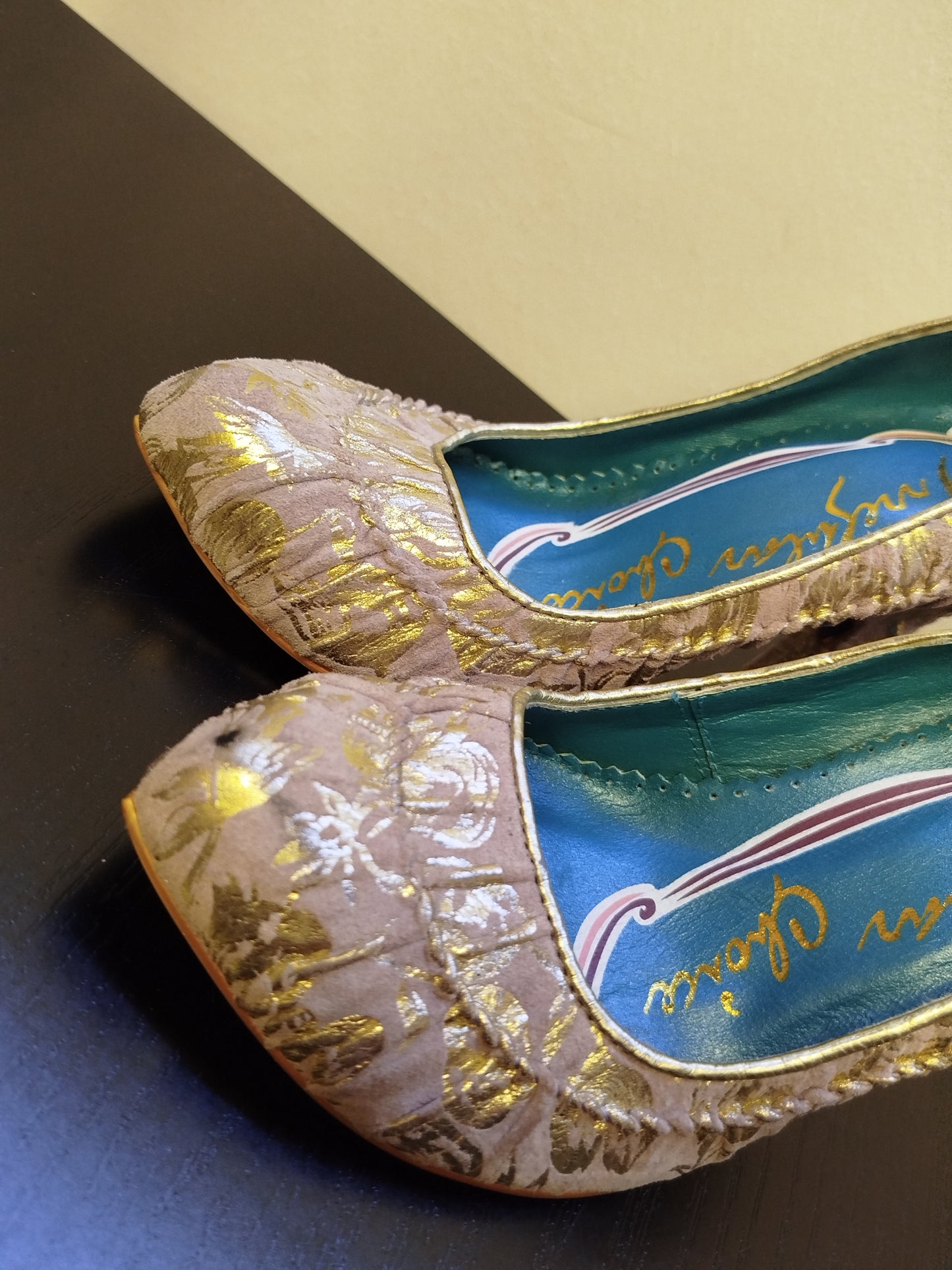 Irregular Choise purple gold pattern shoes (36)