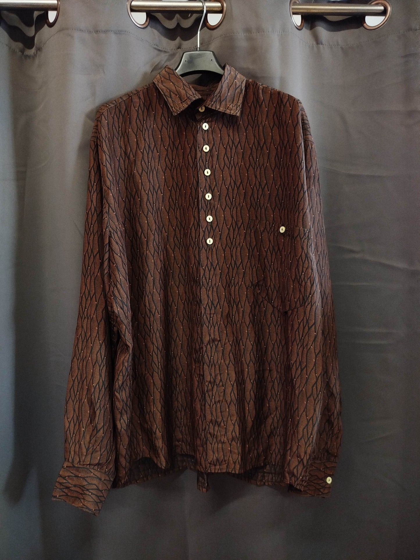 Vintage Nick Baltimora Men's Shirt, Size L – Designed by Roberto Chiassai, Made in Italy, 1980s