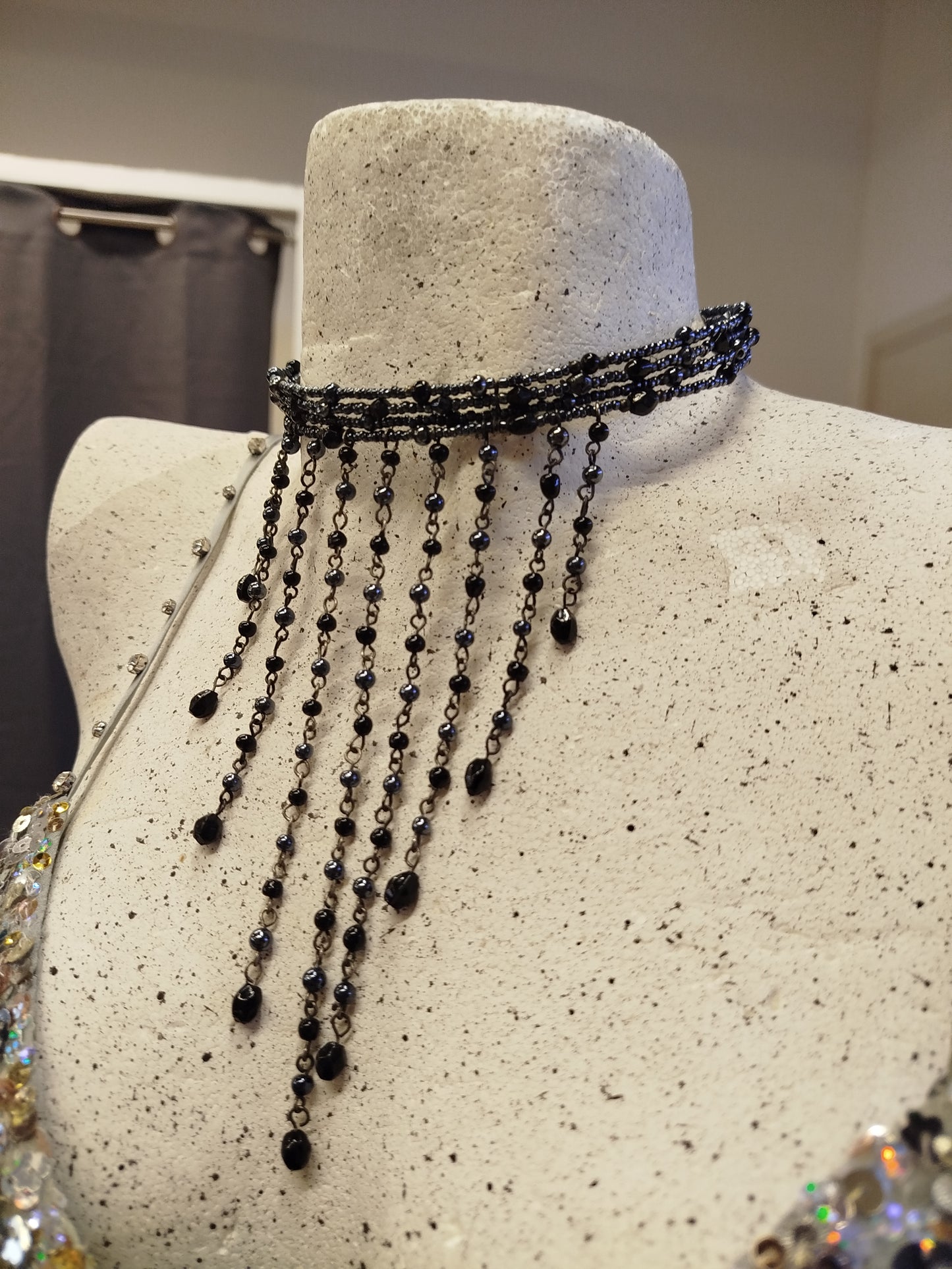Collana vintage girocollo con perline
