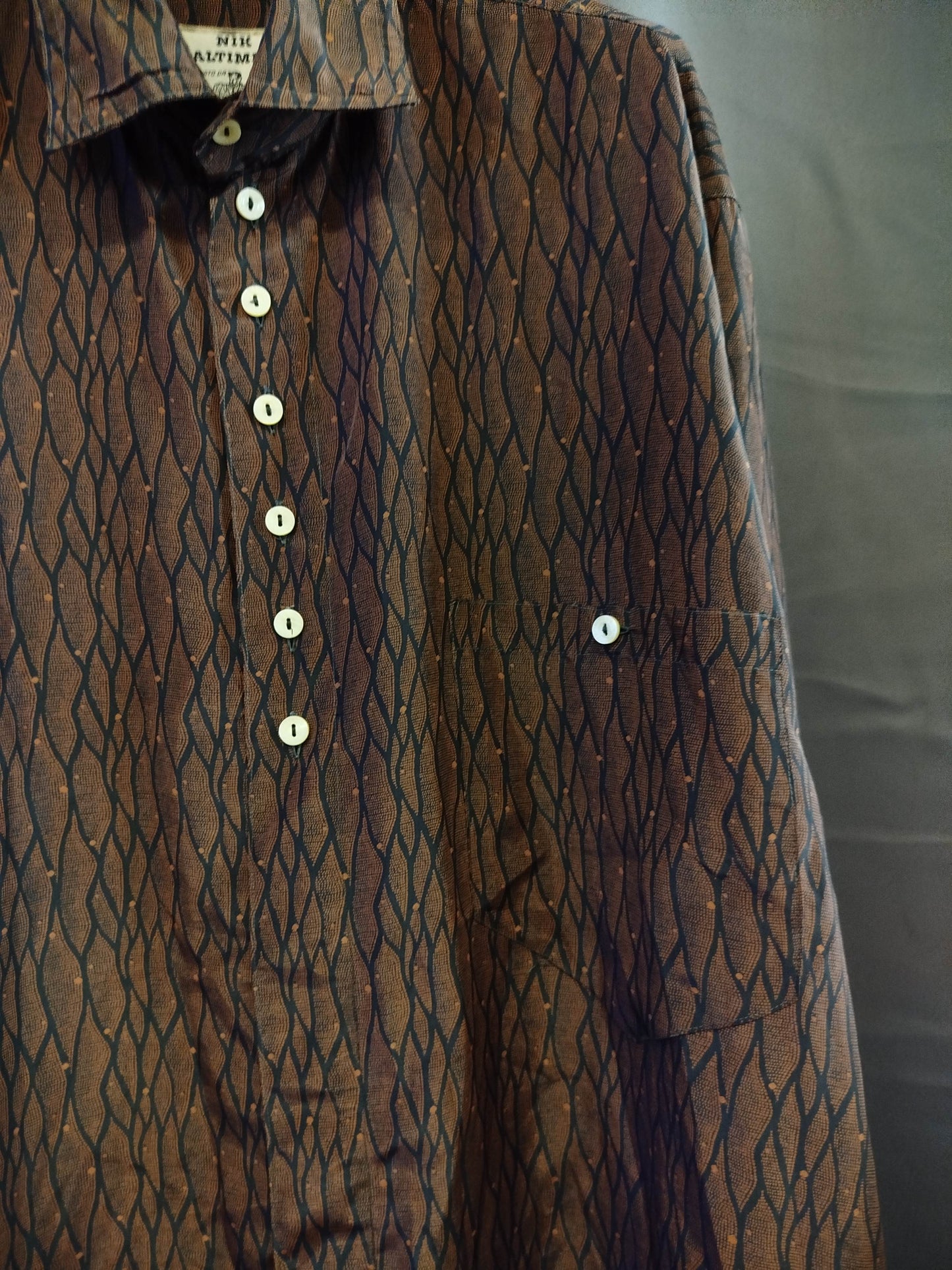 Vintage Nick Baltimora Men's Shirt, Size L – Designed by Roberto Chiassai, Made in Italy, 1980s