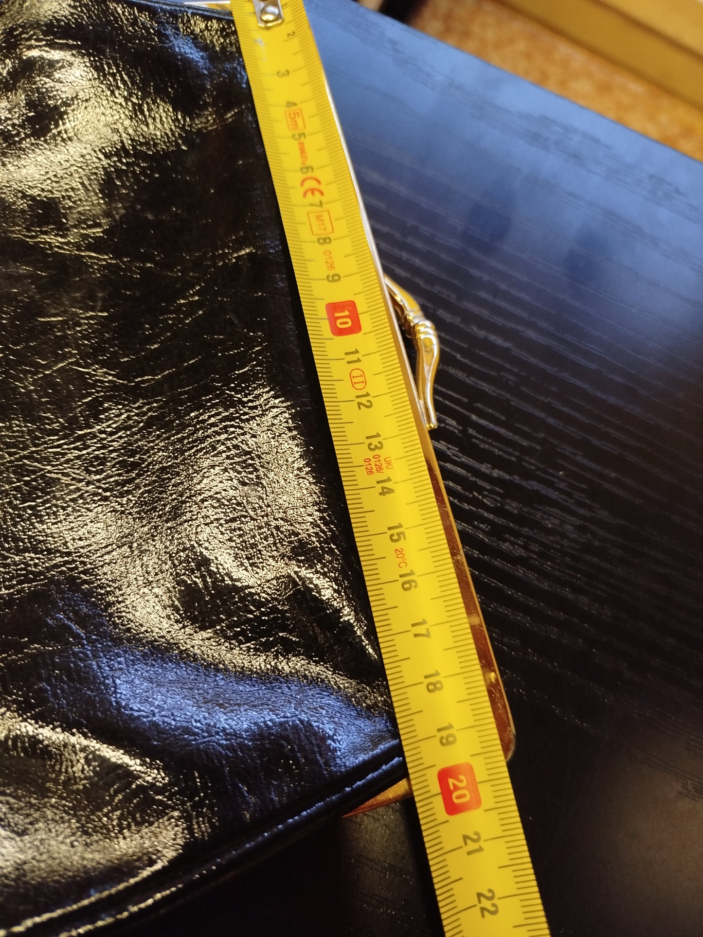 70s patent leather clutch bag