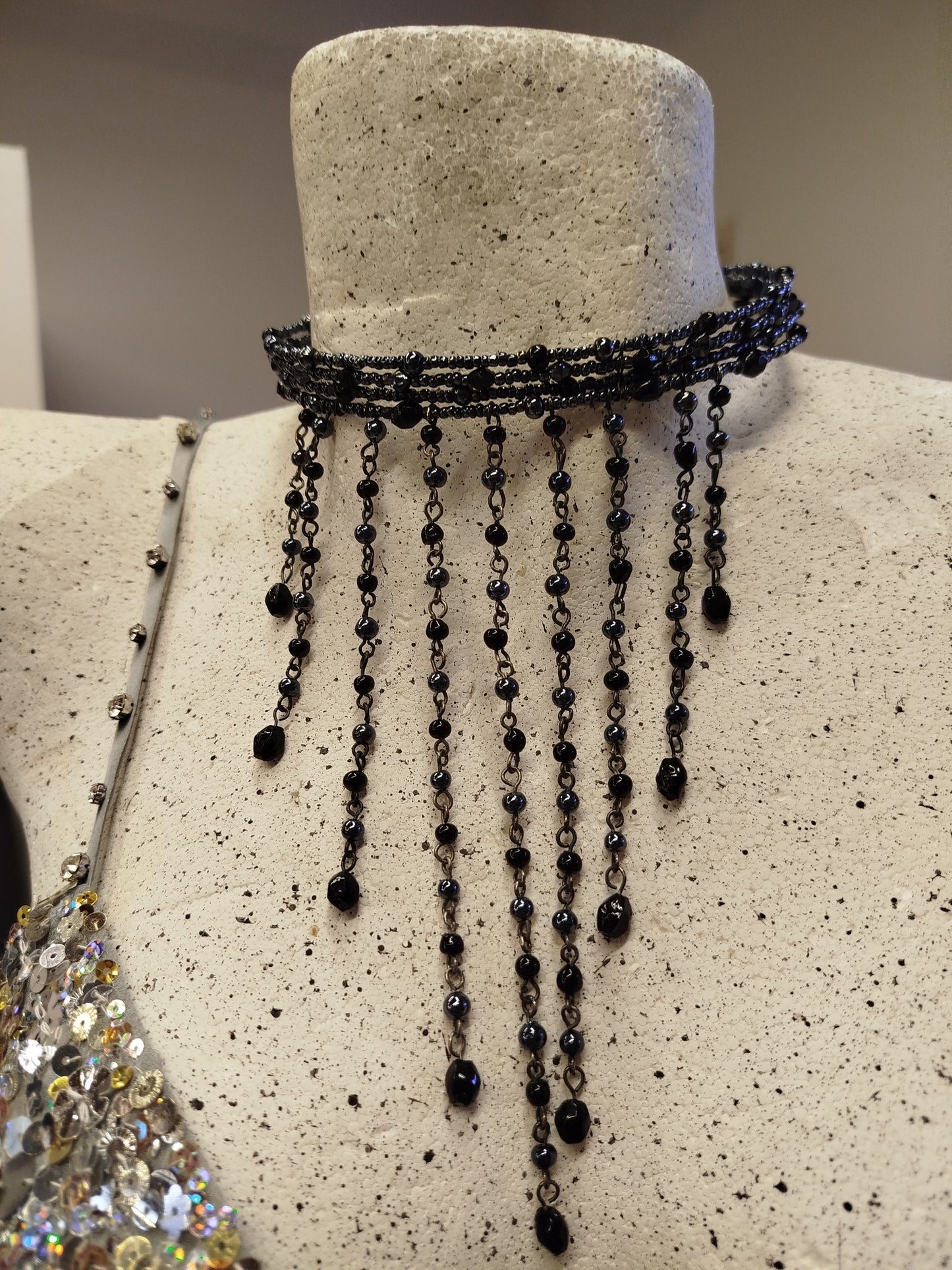 Collana vintage girocollo con perline