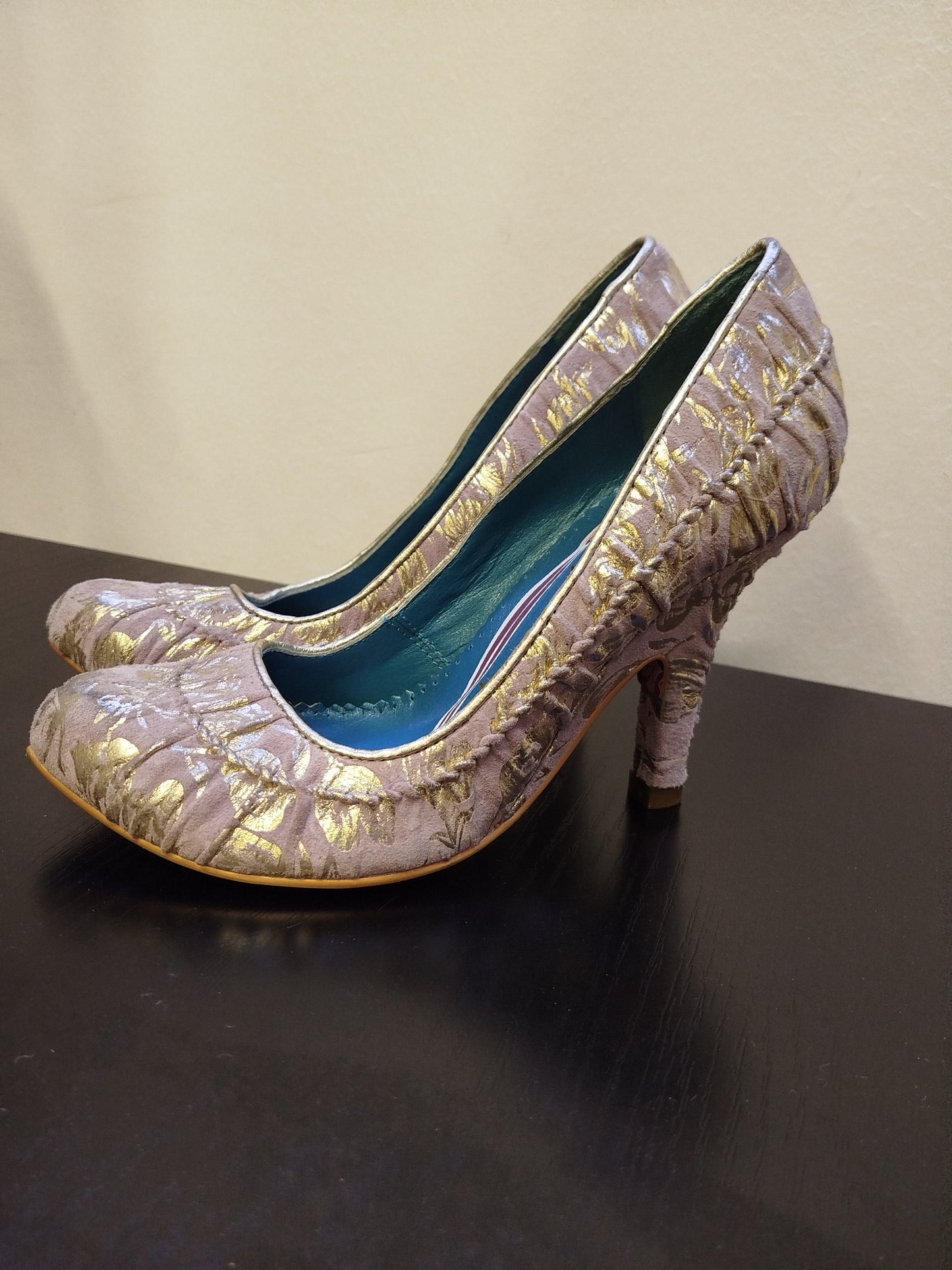Irregular Choise purple gold pattern shoes (36)