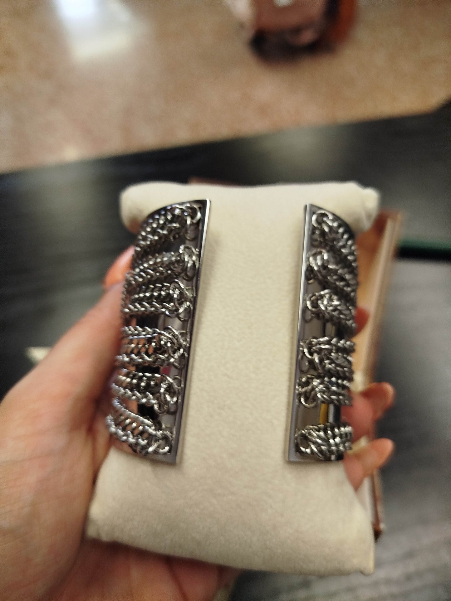 Alviero Martini 1st Class Women's Rigid Bracelet – Silver with Chain, Original Box