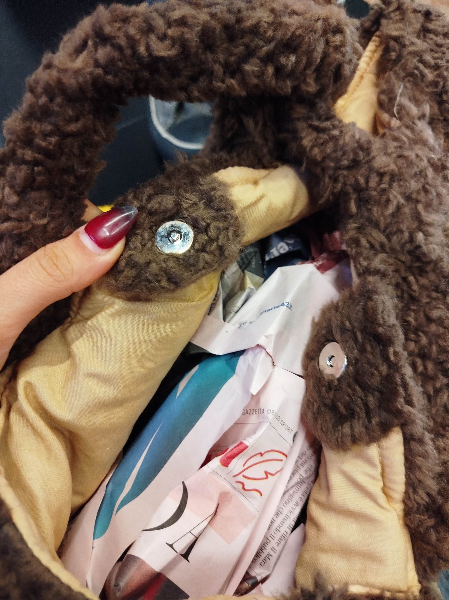 Borsa peluche Camomilla nuova con cartellino
