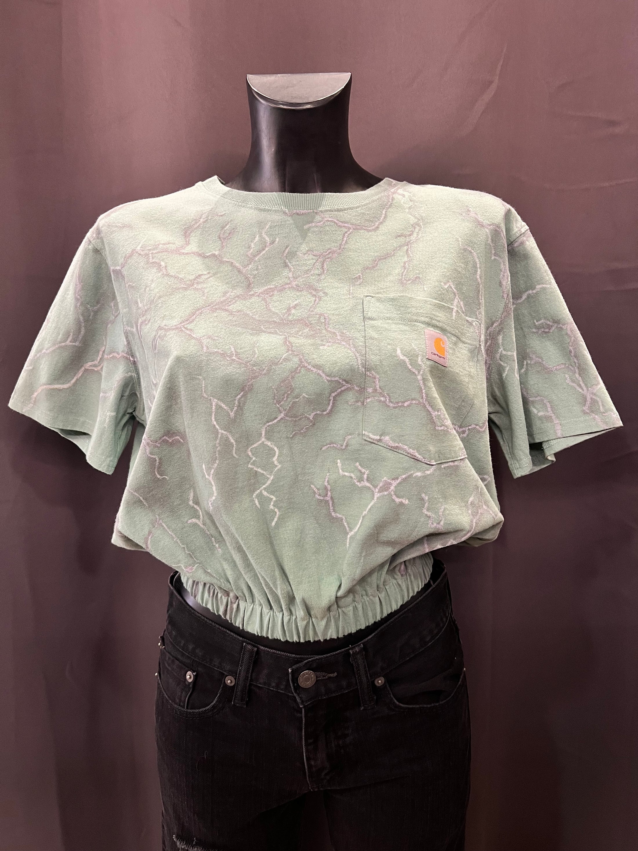 Top Carhartt Custom R3BORN dipinto a mano (M/L donna)