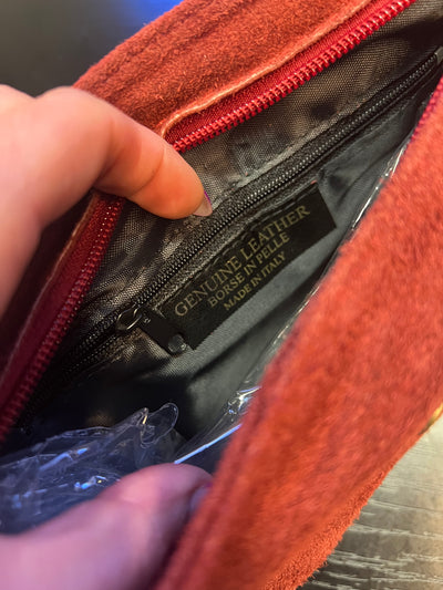 Borsa in vera pelle con frange thumbnail