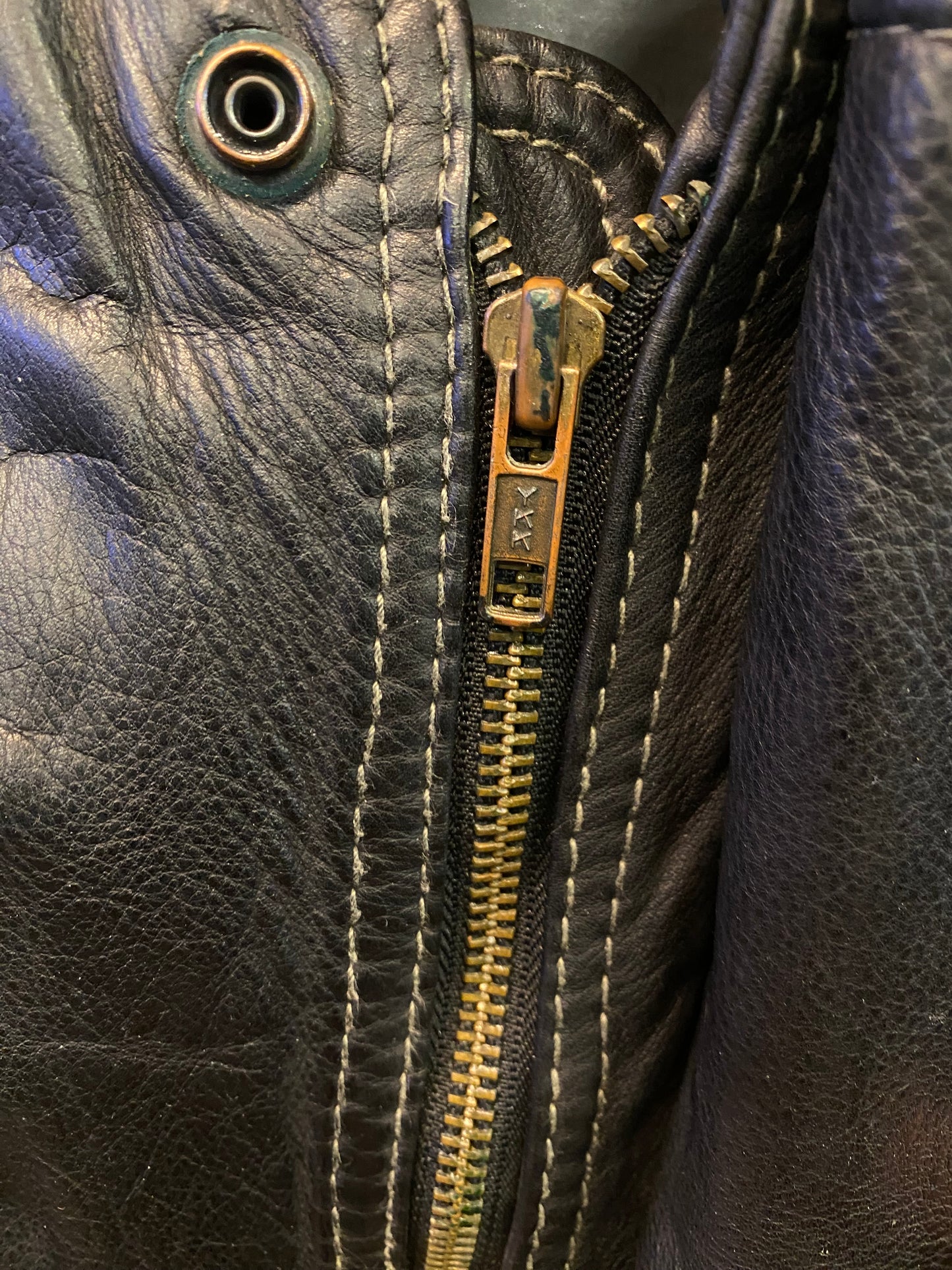 Giacca in pelle vintage stile chiodo (M)