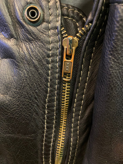 Giacca in pelle vintage stile chiodo (M)