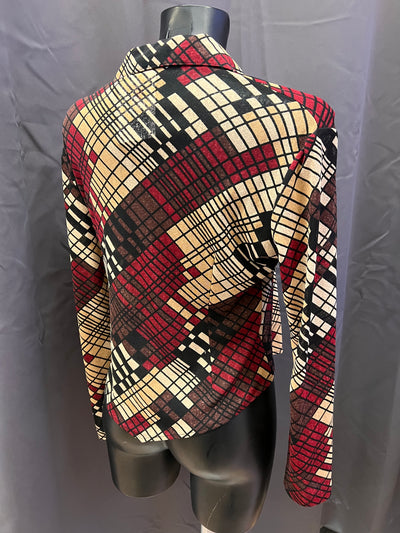 Camicia vintage con fantasia geometrica (M oversize donna) thumbnail