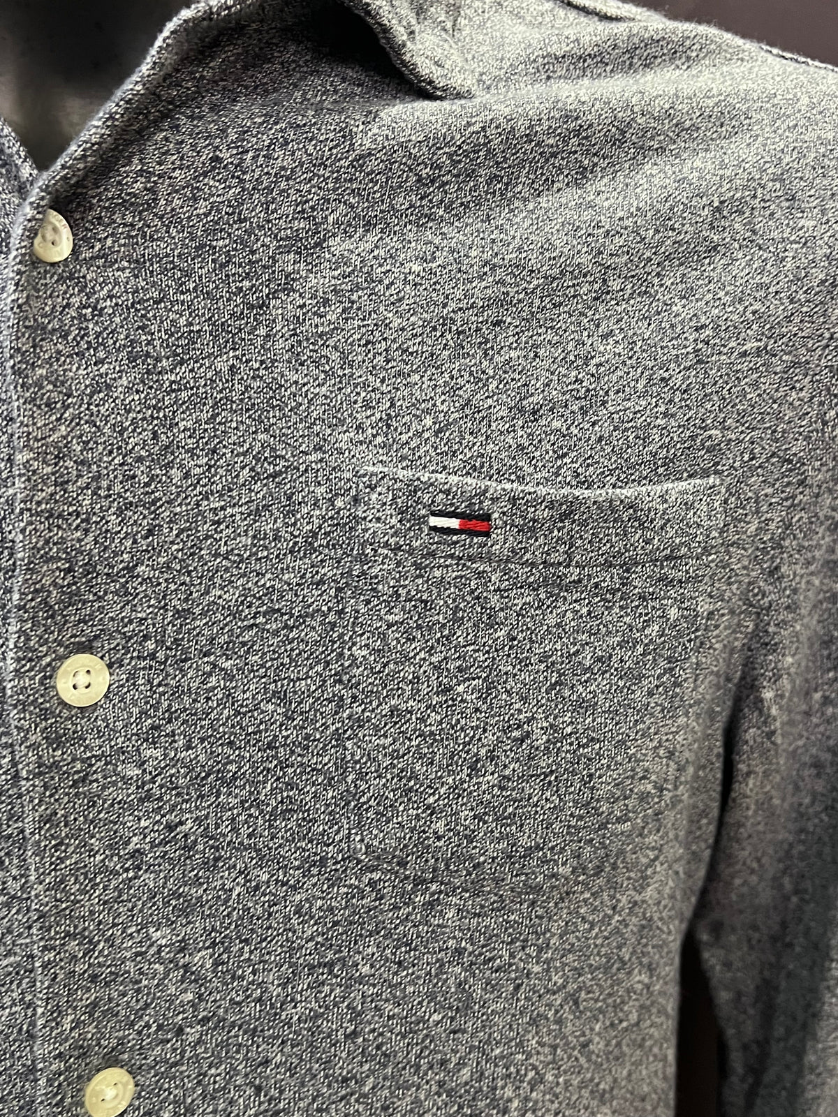 Polo camicia vintage Tommy Hilfiger a maniche lunghe (S uomo)
