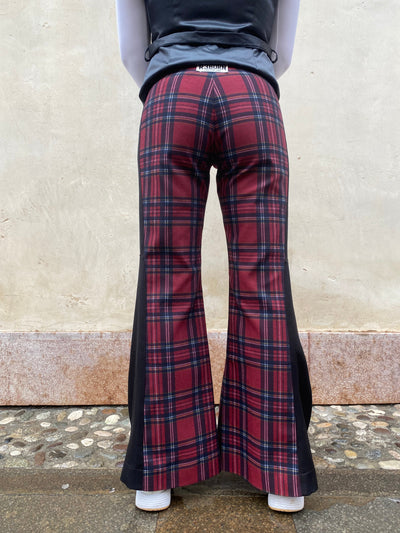 Pantalone a zampa tartan Rose D. Custom - donna M | R3BORN thumbnail
