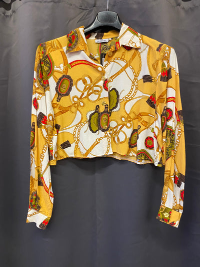 Camicia crop vintage stile barocco The Legend Custom - donna L | R3BORN thumbnail