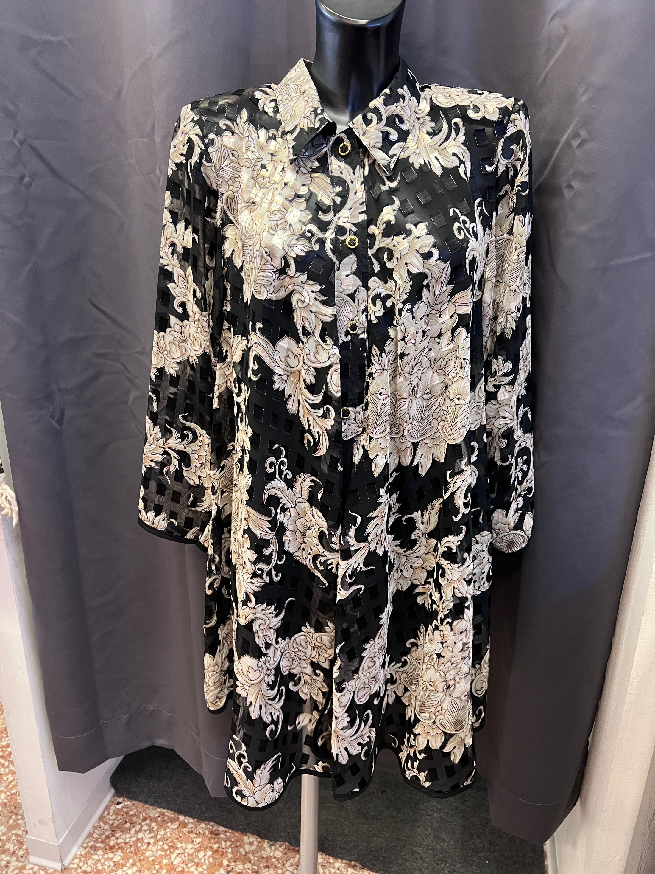 Camicia lunga sartoriale stile barocco (XL donna)