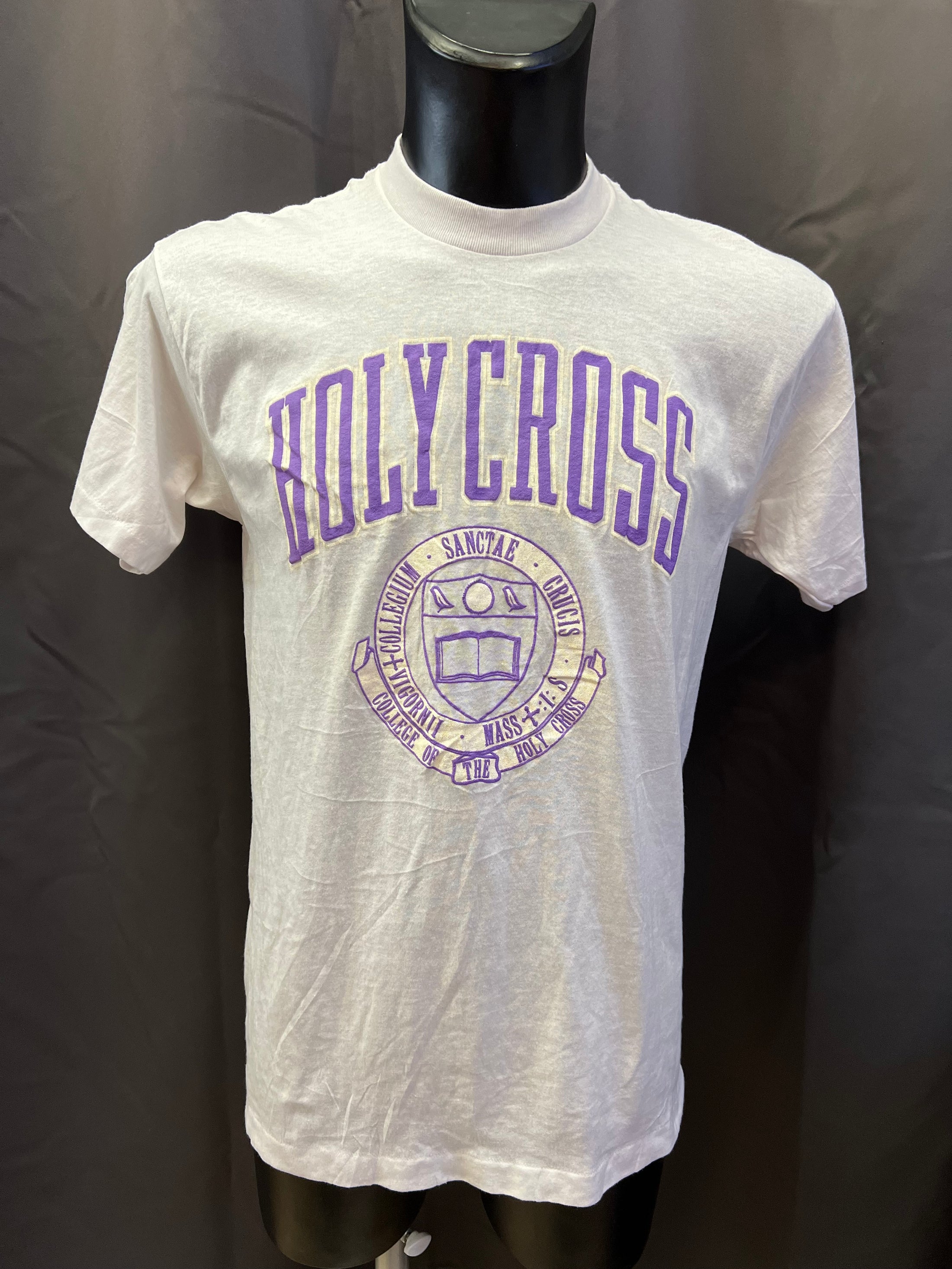 T-shirt vintege Best Design anni 80 College of the Holy Cross (L uomo)