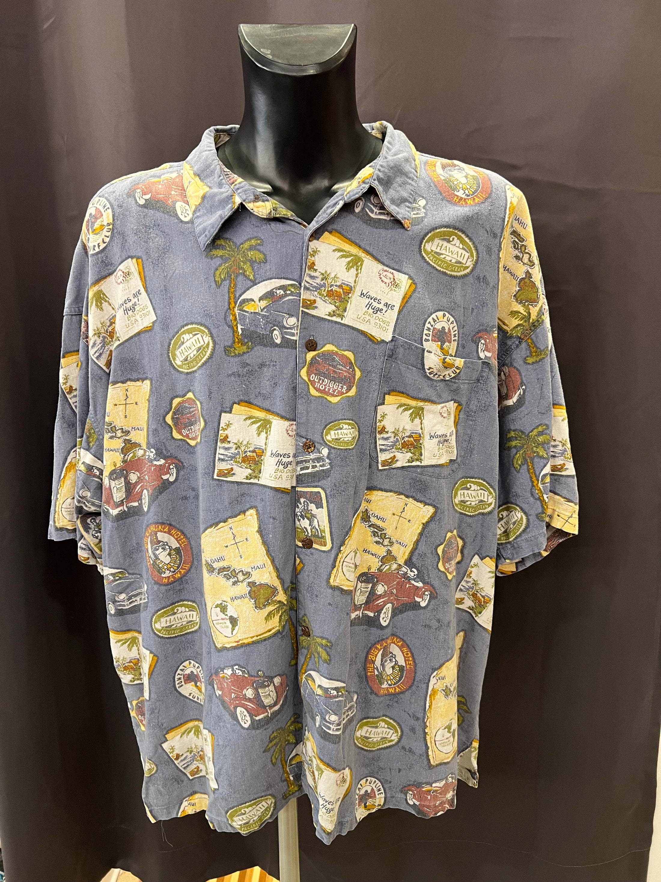 Camicia vintage in lino e viscosa Big Dogs (4XL uomo)