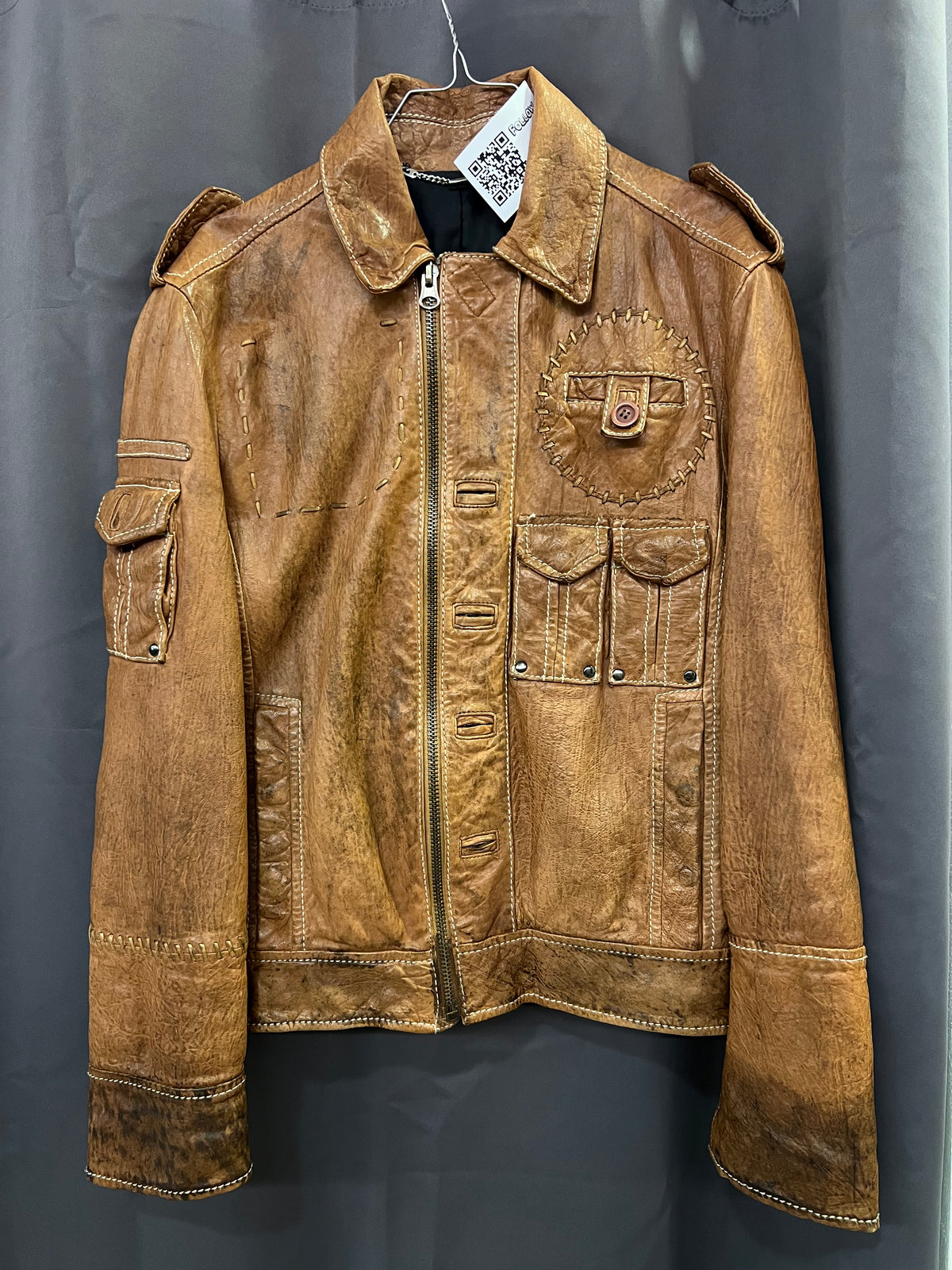 Giacca in pelle Bikkembgers (48 uomo)