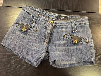 Shorts in denim Adele Fado Y2K dettagli in pelle thumbnail