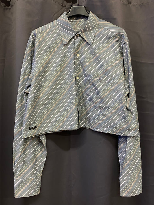 Camicia crop Lacoste white crocodile Custom R3BORN (XL)