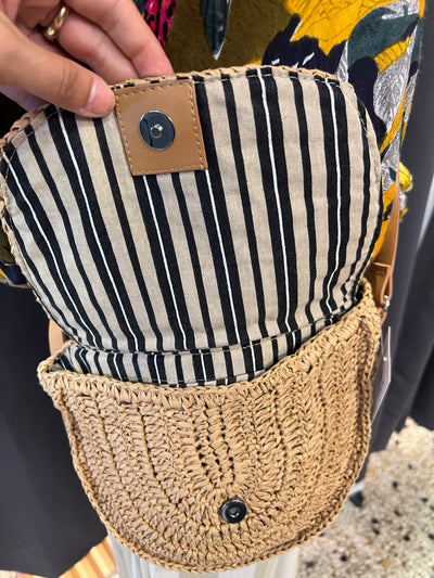 Borsa a tracolla in raffia intrecciata - Stile Boho Chic / Estivo thumbnail