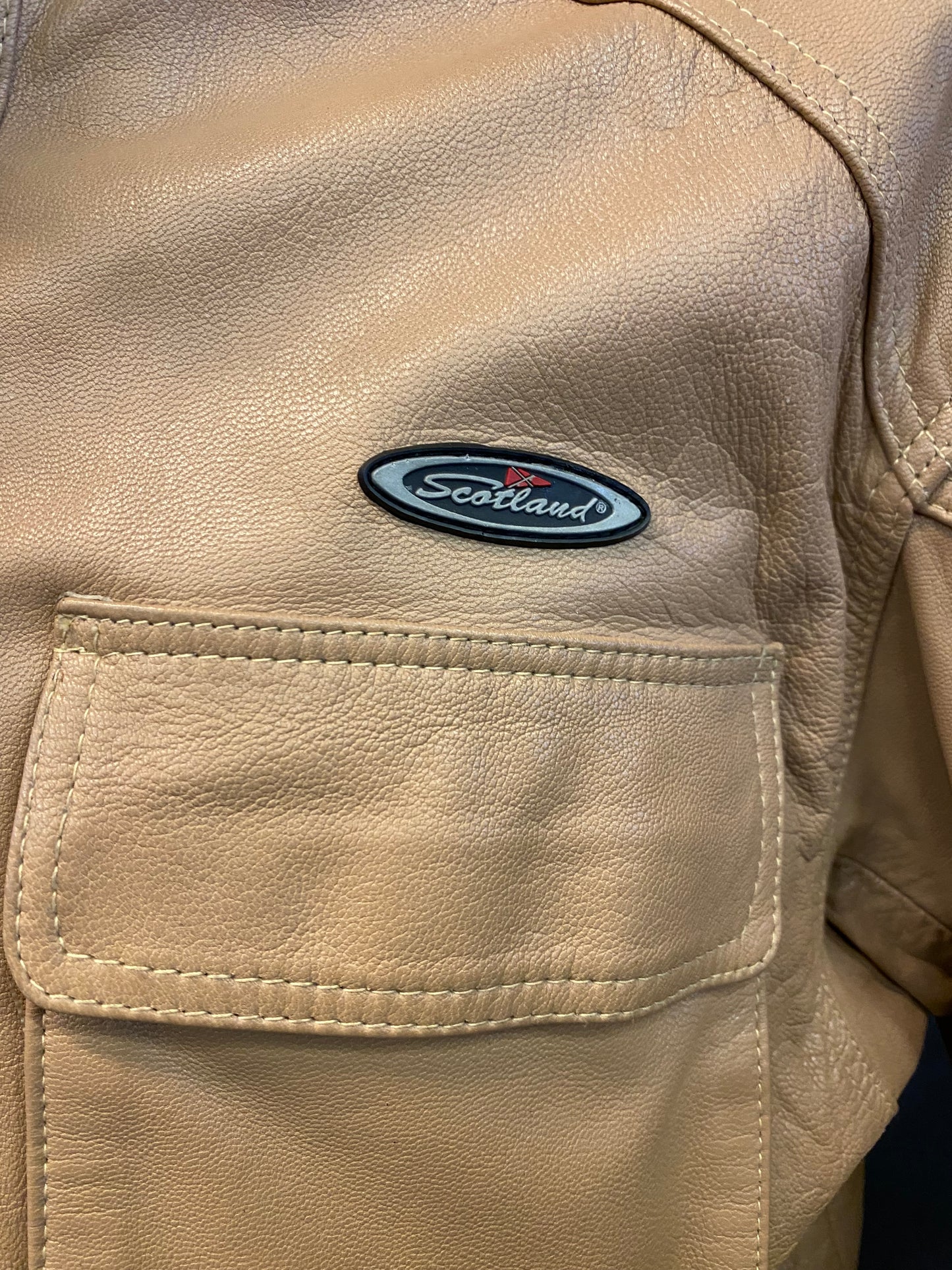 Giacca in pelle stile motociclista Scotland (M)