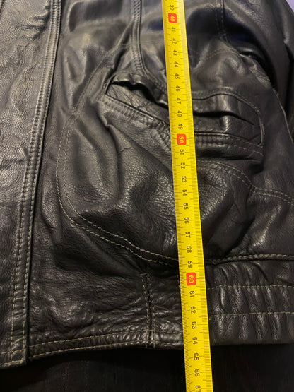 Giacca in pelle vintage stile chiodo (M)