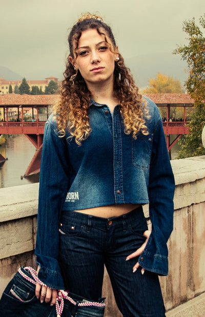 Camicia crop in denim Jack & Jones Vintage Cloth Custom - L donna | R3BORN thumbnail