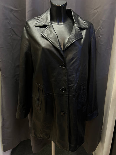 Cappotto nero in vera pelle (L donna) thumbnail