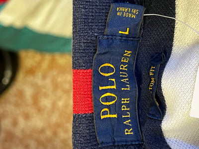 Polo Ralph Lauren Big Pony a righe bianche e blu classic fit (L uomo) thumbnail