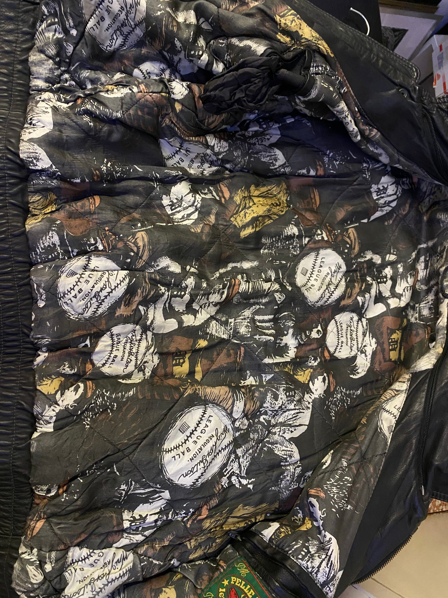 Giacca in pelle vintage stile chiodo (M)