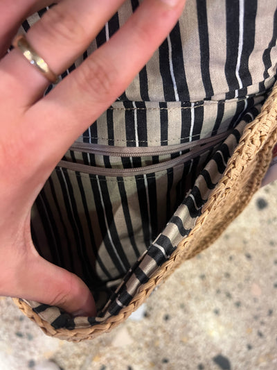 Borsa a tracolla in raffia intrecciata - Stile Boho Chic / Estivo thumbnail