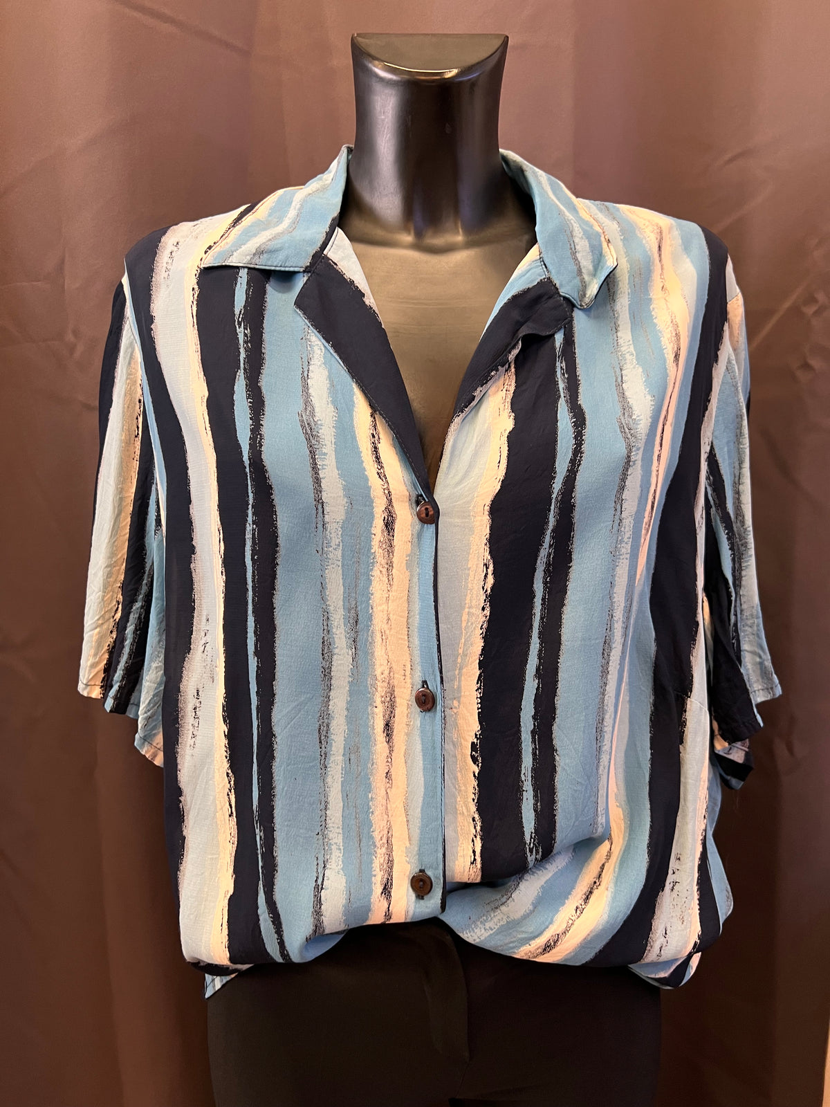 Camicia a righe in viscosa (2XL donna)
