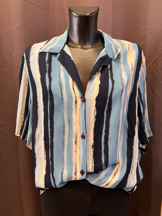 Camicia a righe in viscosa (2XL donna)