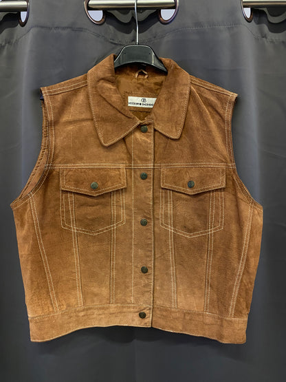 Gilet vintage in pelle (L)