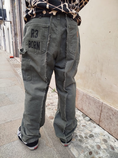 Jeans Baggy Carhartt Carpenter Custom Cachi Uomo M | R3BORN thumbnail