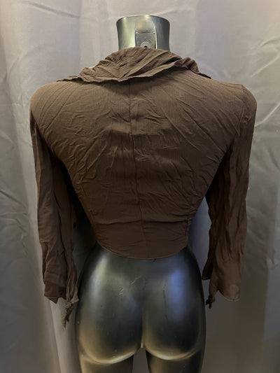 Cardigan marrone manica tre quarti (XL donna) thumbnail